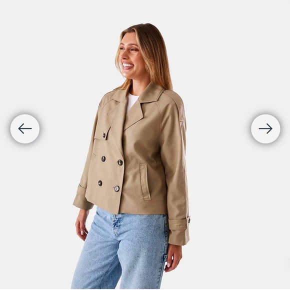 Crop Trench Coat size 18au (us16) NWT - Picture 2 of 9